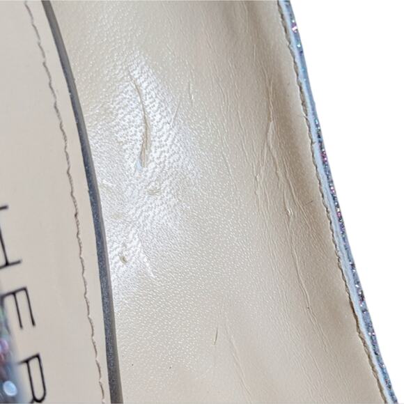 Marc Fisher glitter heels sparkly open toe silver size 8 - Picture 8 of 9